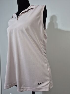 Nike Dri-FIT Sleeveless Polo Top Medium Light Pink Golf Athletic